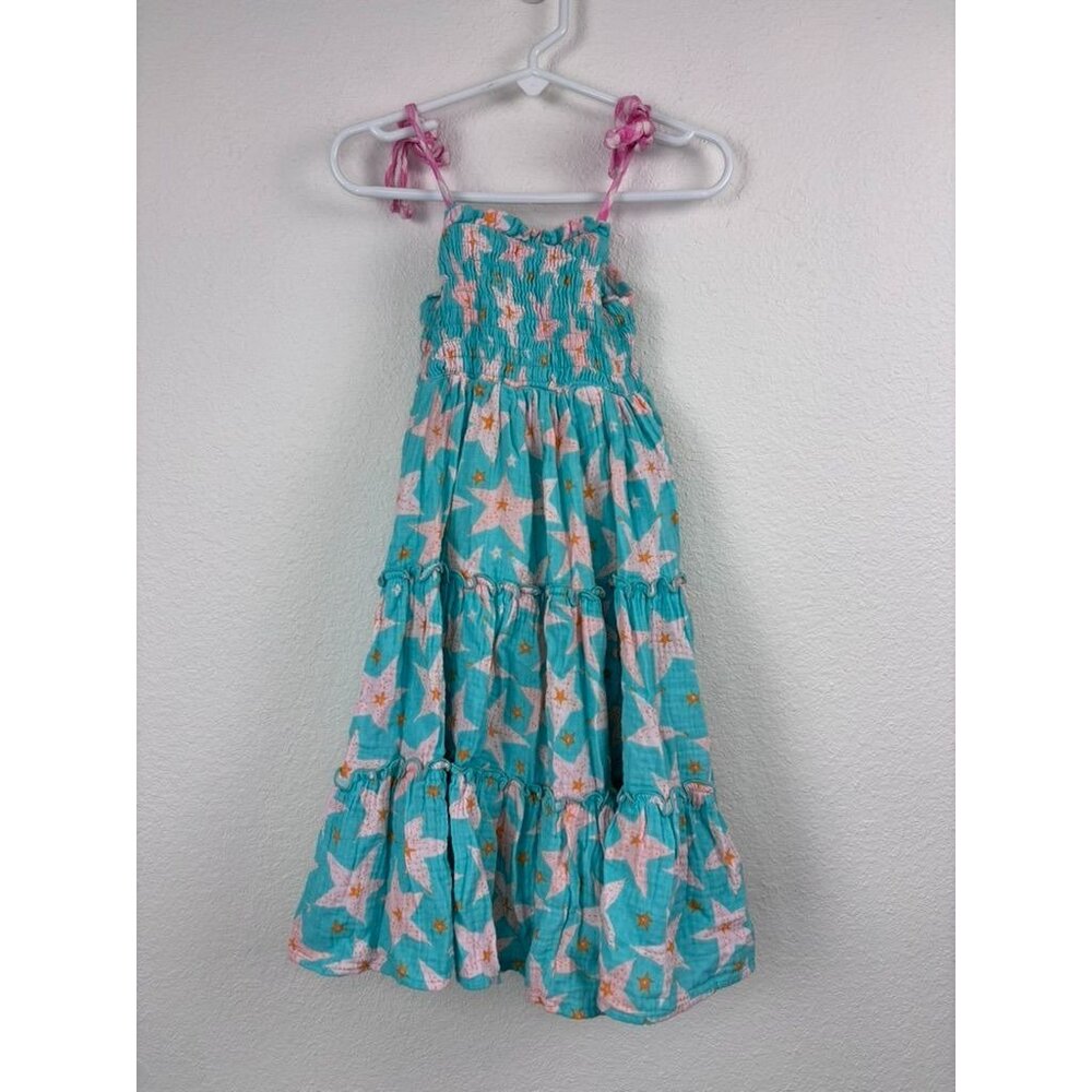 SweetHoney toddler 2T blue starfish sleeveless maxi dress summer beach vacation‎